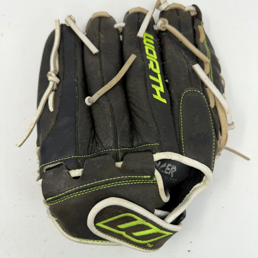 Worth‎ Shut Out SO1250 12.5 Inch Fastpitch Softball Glove Black Neon Green RHT